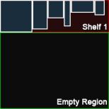 An example of a poor heuristic locking out space in the shelf as unusable.
